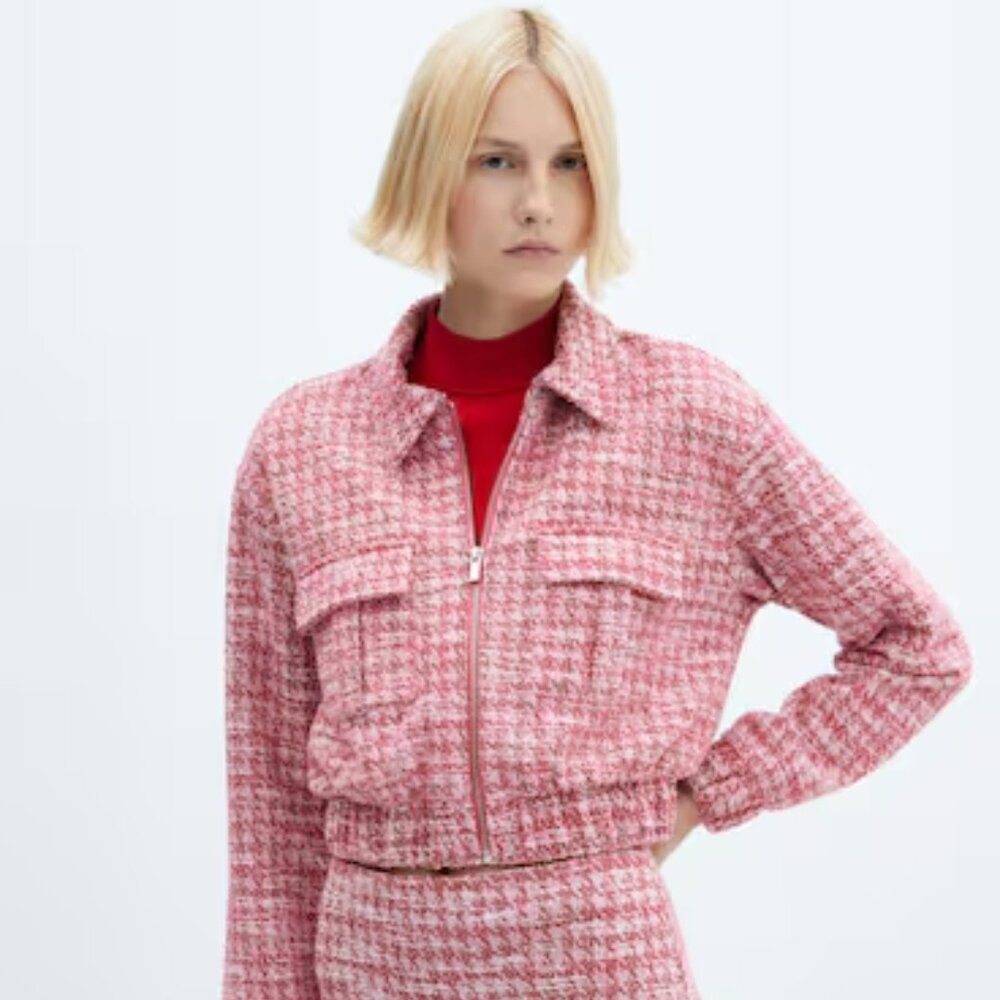 Mango Houndstooth Tweed Jacket